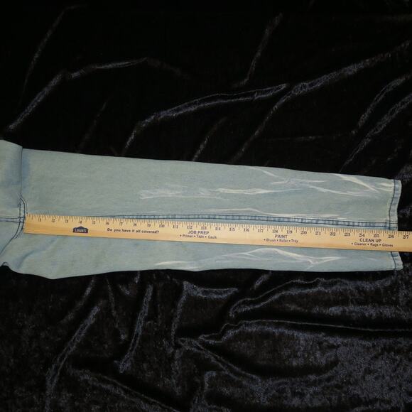 Vintage Embroidered Butterfly Oversized Baggy Jeans Womens Stonewash Whisker GUC - Picture 9 of 11